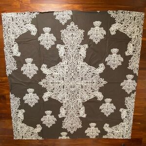 EUC Threshold Target Brown and Cream Fabric Shower Curtain